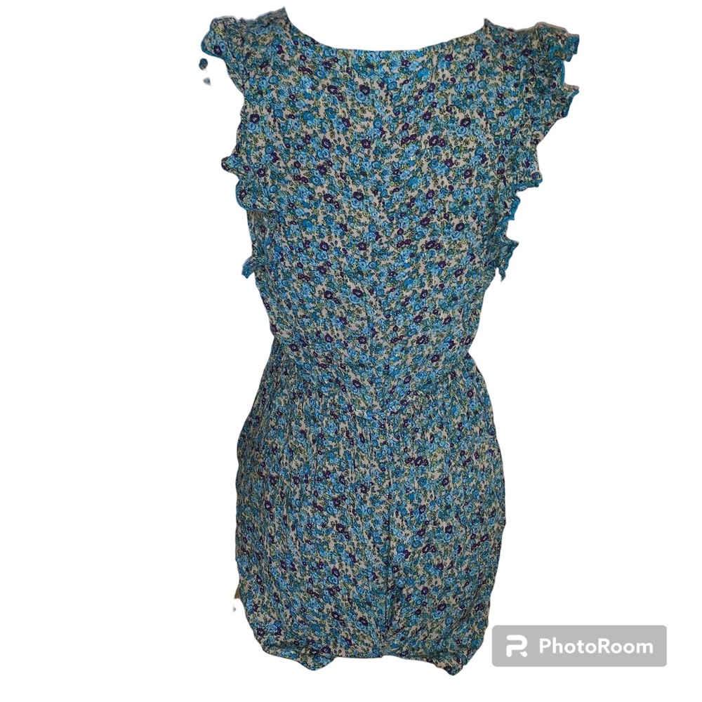 Red Berry Romper Floral Ruffle - Picture 3 of 13